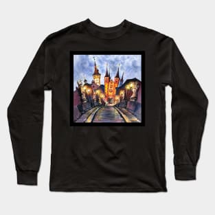 Watercolor sketch of Wurzburg Long Sleeve T-Shirt